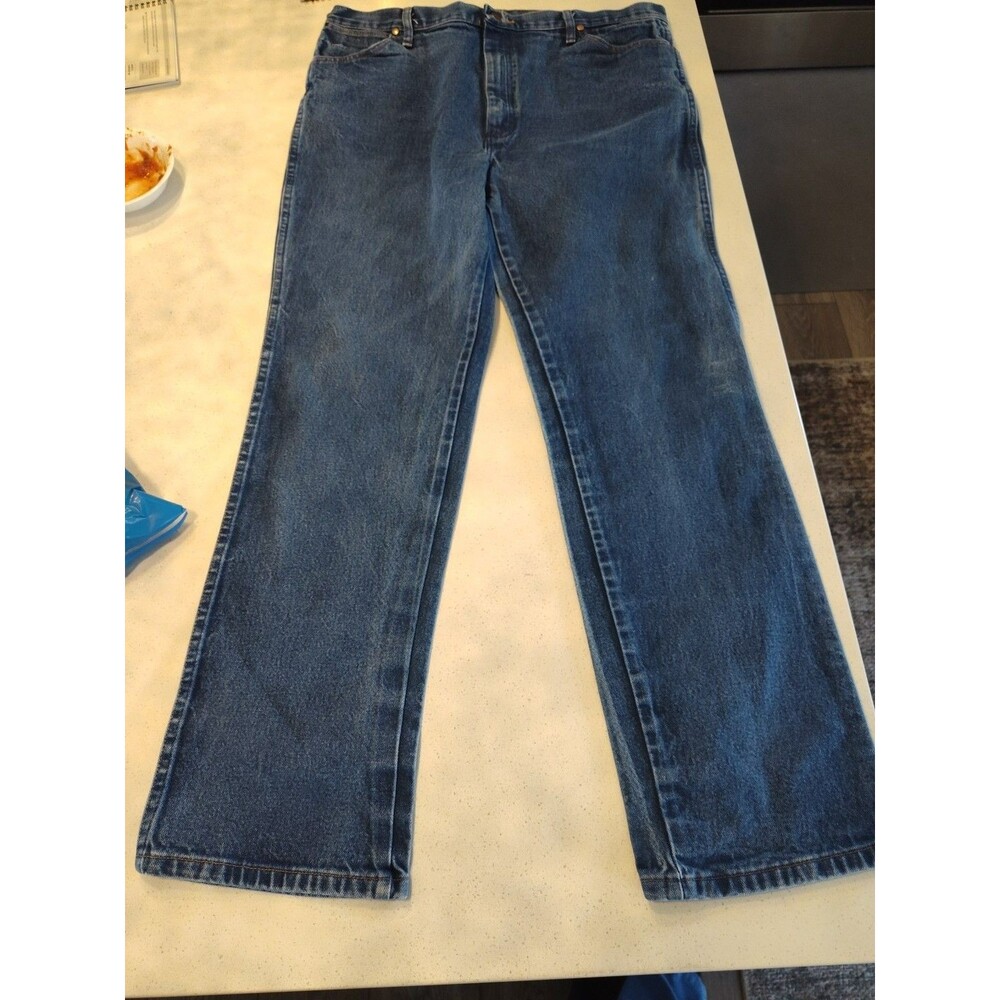 Wrangler Jeans Men 40x34 Relaxed Fit 936DEN Blue Denim Western Cowboy